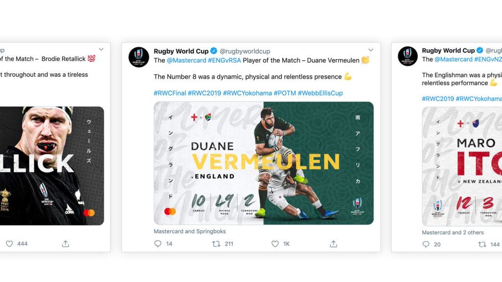Rugby World Cup creative Twitter posts