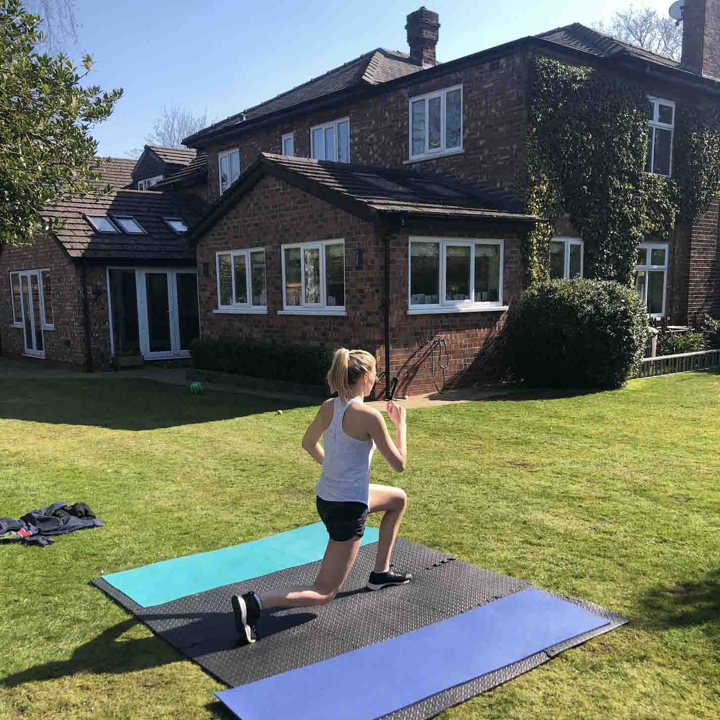 Maddie exercising at home