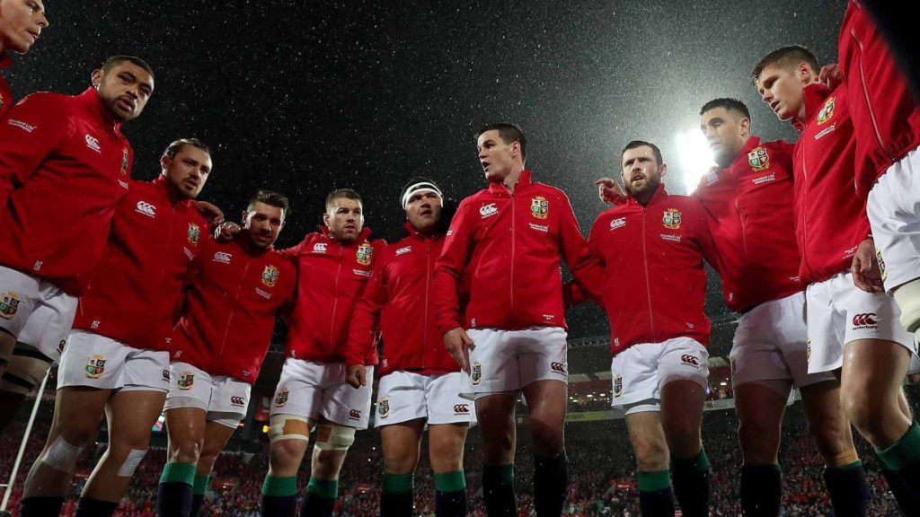 British & Irish Lions in a huddle during a match