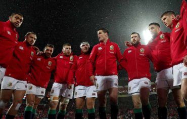 British & Irish Lions in a huddle during a match