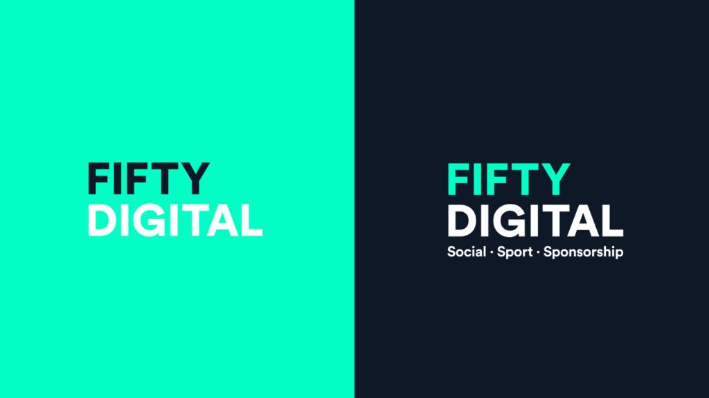 Fifty Digital logos on brand colours